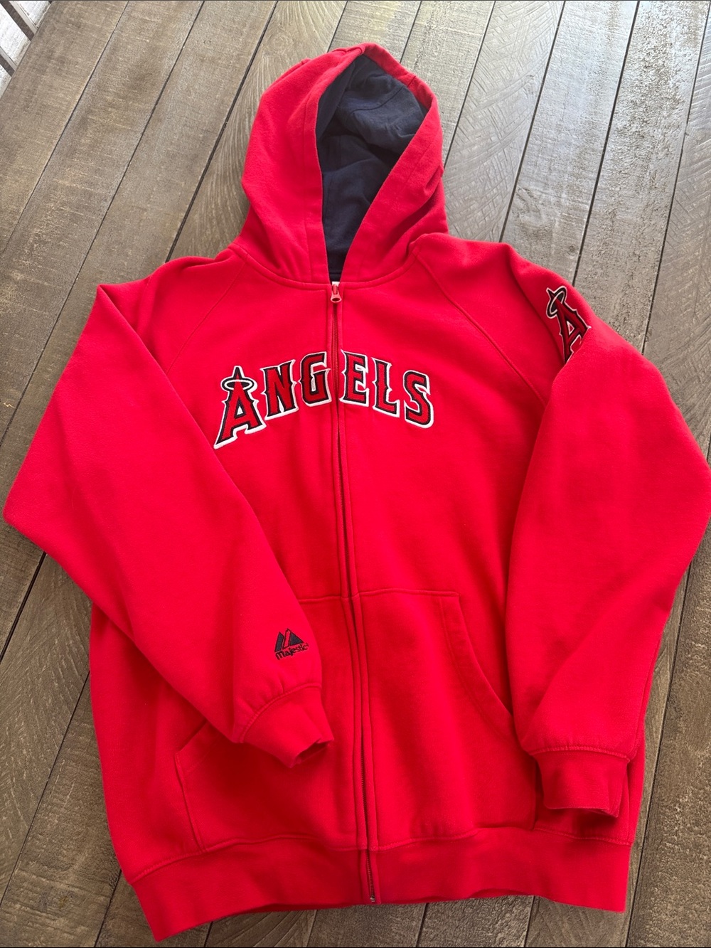 Majestic Kids' Red Angels Full-Zip Hoodie